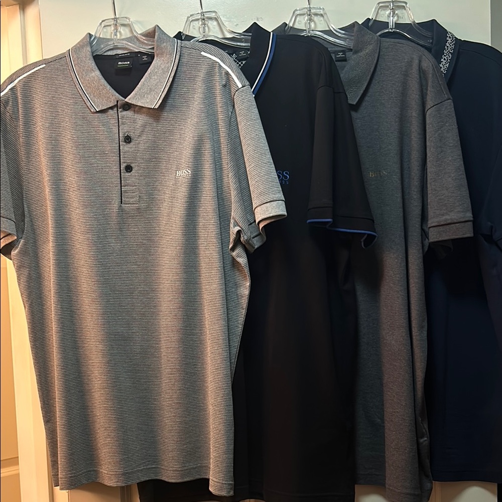 BOSS Men's 4 Piece Polo Shirt Bundle - XXL Lot Sale